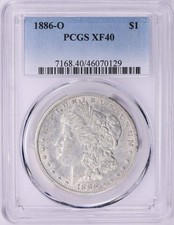 1886 -  O   MORGAN  SILVER  DOLLAR  -  PCGS  XF 40