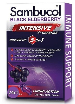 Sambucol 5-In-1 Intense Defense + Elderberry Echinacea, Zinc, Vitamin C 10/26 
