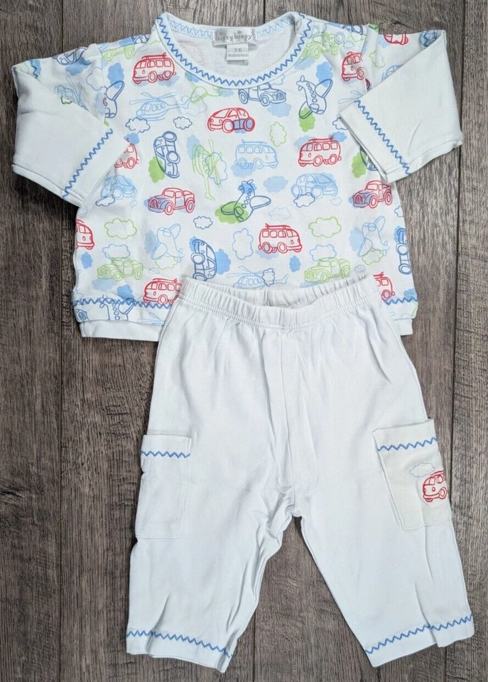 Baby Boy Clothes Kissy Kissy 3-6 Month 2pc Blue Beep Cars Outfit - Image 2 of 3