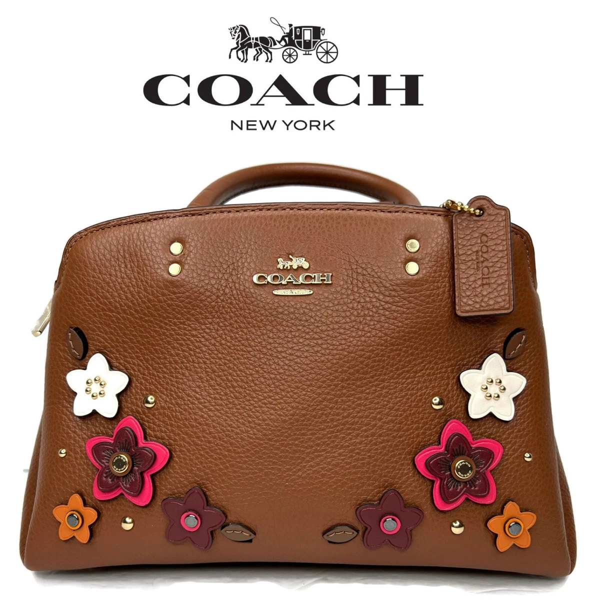 Coach mini lillie carryall with daisy applique Clearance