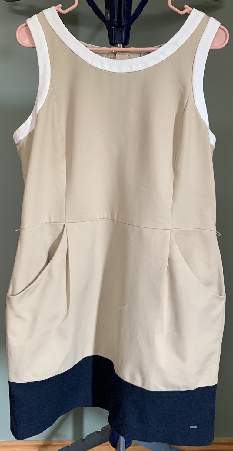 Tommy Hilfiger Tan and Black Stretch Dress Womens Size 14