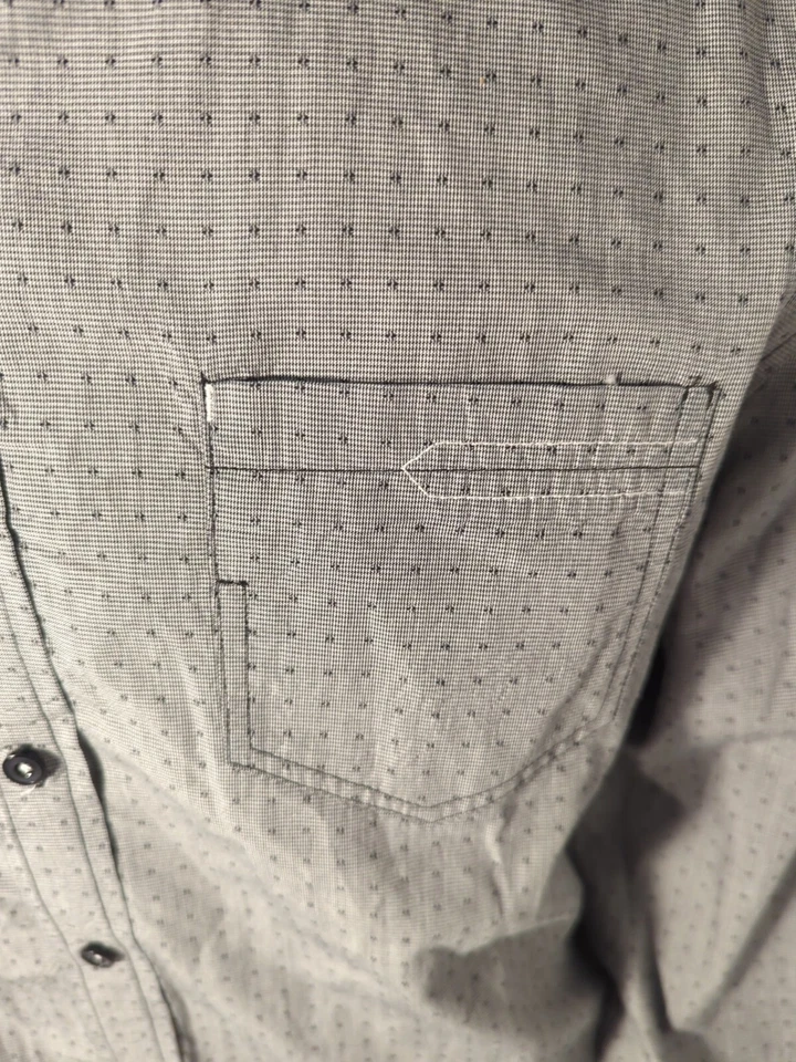 Smash Men's Shirt Long Sleeve Black Gray Denim Accents Button Up Shirt Size XL  - Image 3 of 4