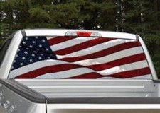 Rear Window Flag Vinyl Graphic Truck Car Decal 20 X 66  One Way Vision