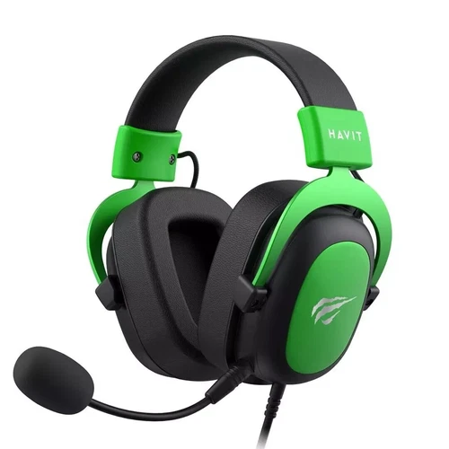 Havit H2002d Headset Wired Head-band Gaming Black-Green, Brand New
