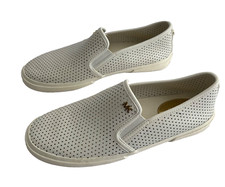 Michael Kors Keaton White Leather Slip On Sneakers Size 6.5 M