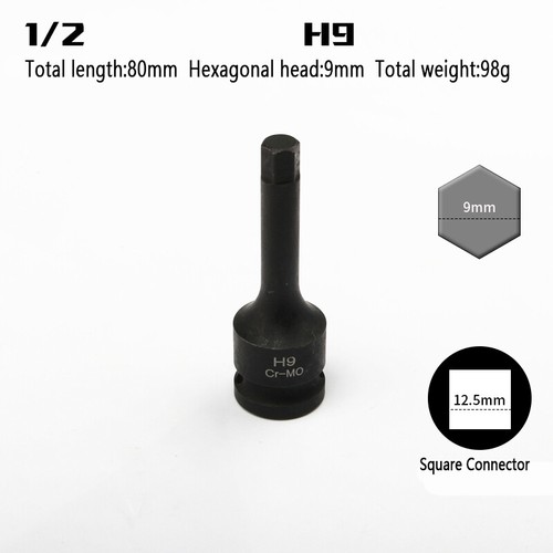 1/2″ Drive Impact Hex Bit Socket Allen Key 80mm Long Hex Socket Cr-Mo - Afbeelding 6 van 12