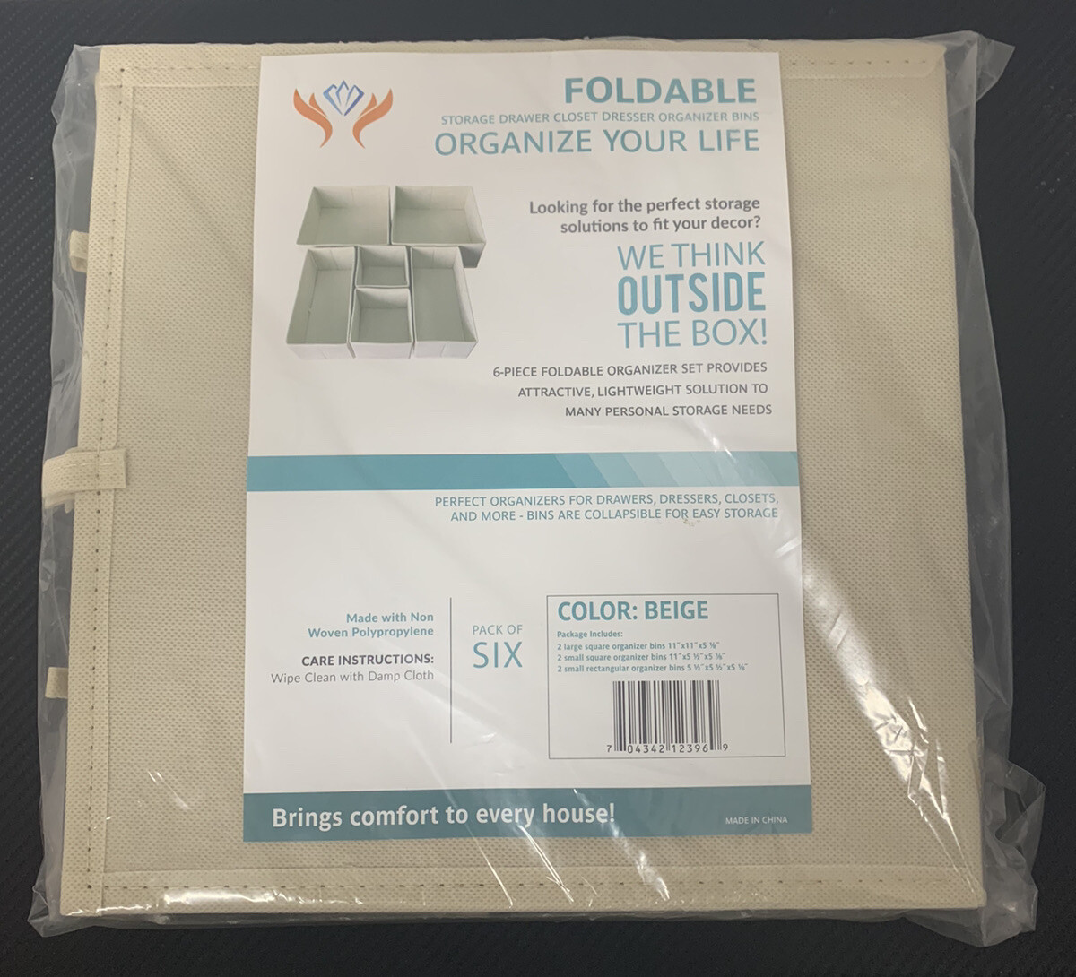 Sodynee 6pcs Foldable Cloth Storage Box Closet Dresser Drawer