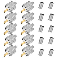 10x UHF PL-259 Male Plug Crimp-Type Connectors for RG8X LMR240 Coax Wire Adapter