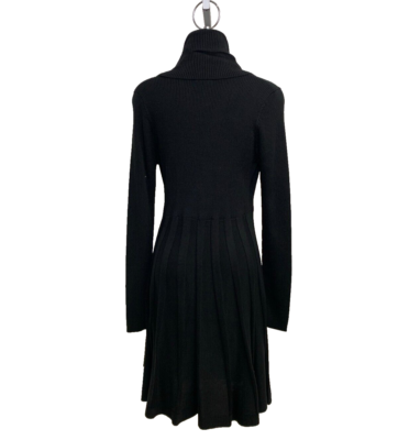 Calvin Klein Elegant Black Essential Women's Fit and Flare Sweater Dress  Size L | eBay