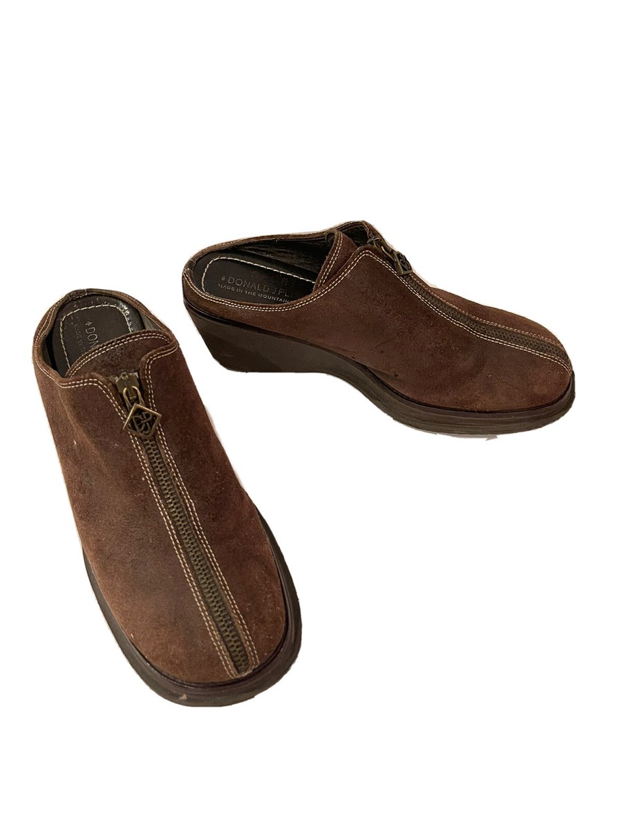 Donald J Pliner Sport HUSH Brown Suede Clogs Zip Women display picture 1