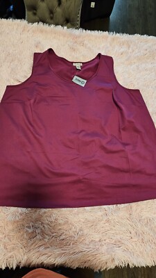 Catherines Womens Blouse Sz 3X   Sleeveles Top Purple Knit NWT STRETCH