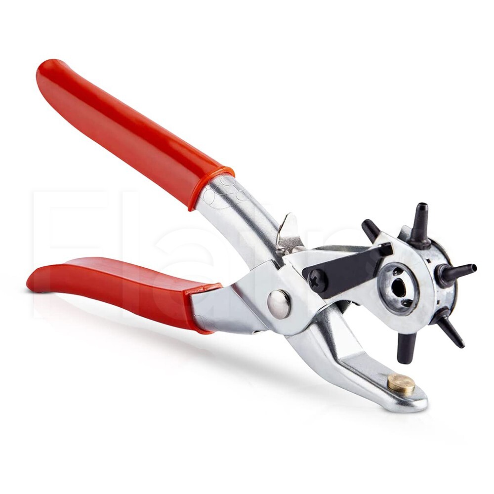 Revolving Hole Leather Punch 6 Sizes Rivet Plier DIY Belt 6 Hole Eyelet Puncher