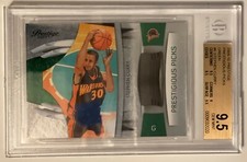2009-10 Panini Prestige Prestigious Picks GREEN Stephen Curry Rookie - BGS 9.5