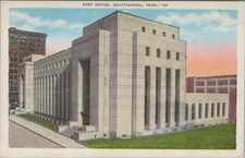 US Post Office Building Chattanooga Tennessee exterior c1930s linen E257