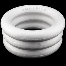 3 Pack 12 Inch Craft Foam Wreath 2 Inch Thick White Polystyrene Foam Circles ...
