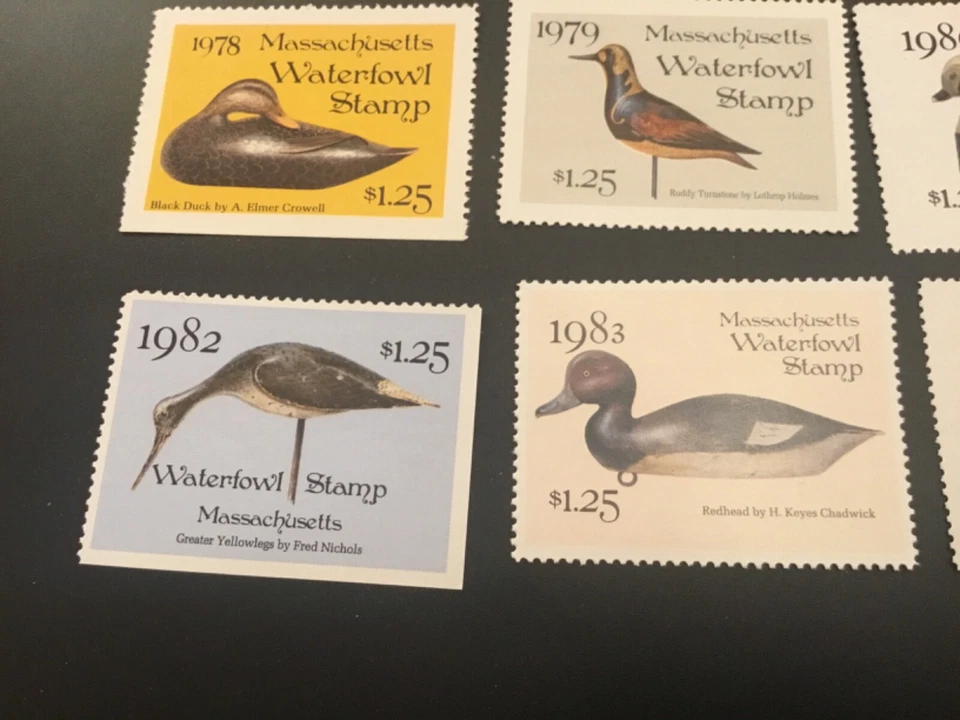 ICOLLECTZONE US 1974-85 Massachusetts #1-12 CV $180 XF NH - Image 4 of 4