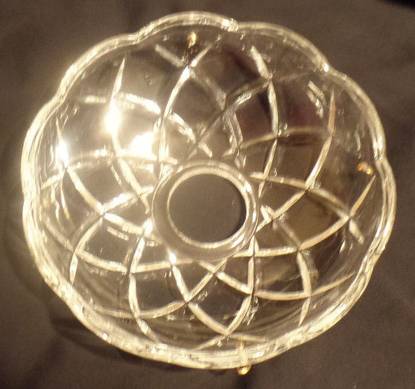 4 Inch Pressed Glass Bobeche With 4 Pins - Lighting Restoration Part