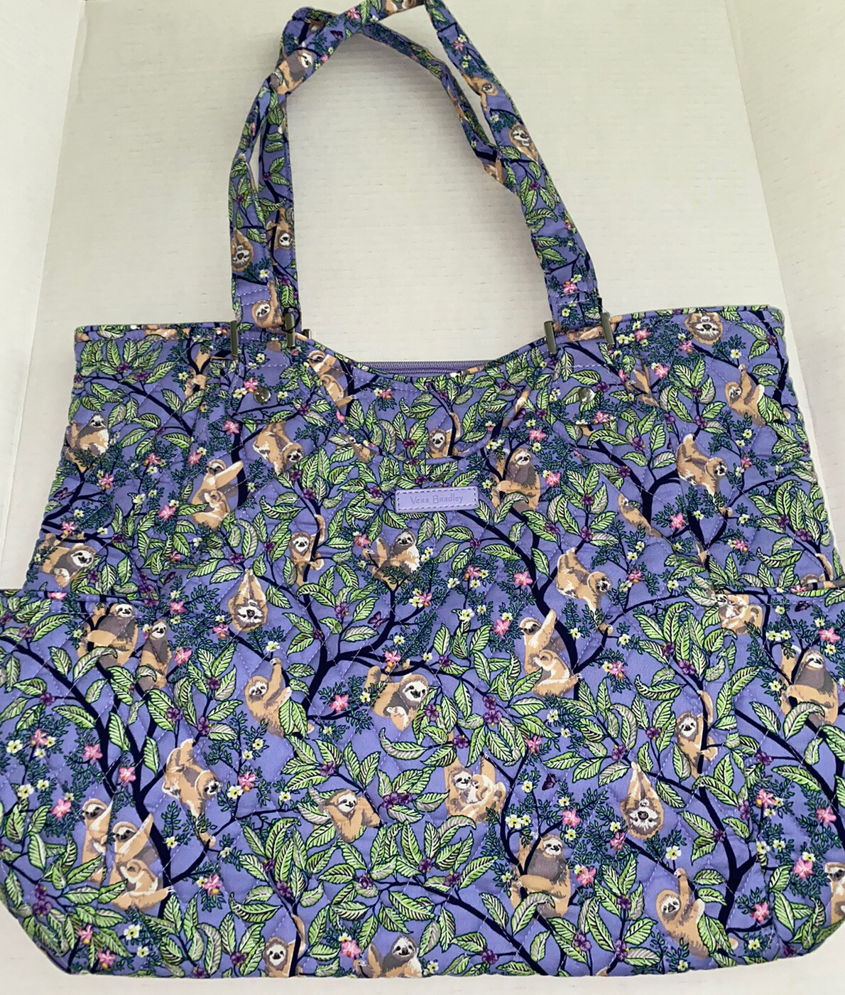 Vera Bradley Large Glenna Tote Shoulder Bag Purse Hanging Around Purple
