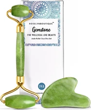 Gua Sha Facial Tools & Face Roller for Wrinkless Natural Skincare Tool Jade,,