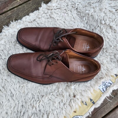 AQUATALIA Men Shoes Scott GrainLight Brown Leather Oxford Casual Sz 9 Italy AQUATALIA Men Shoes Scott GrainLight Brown Leather Oxford  main image 3
