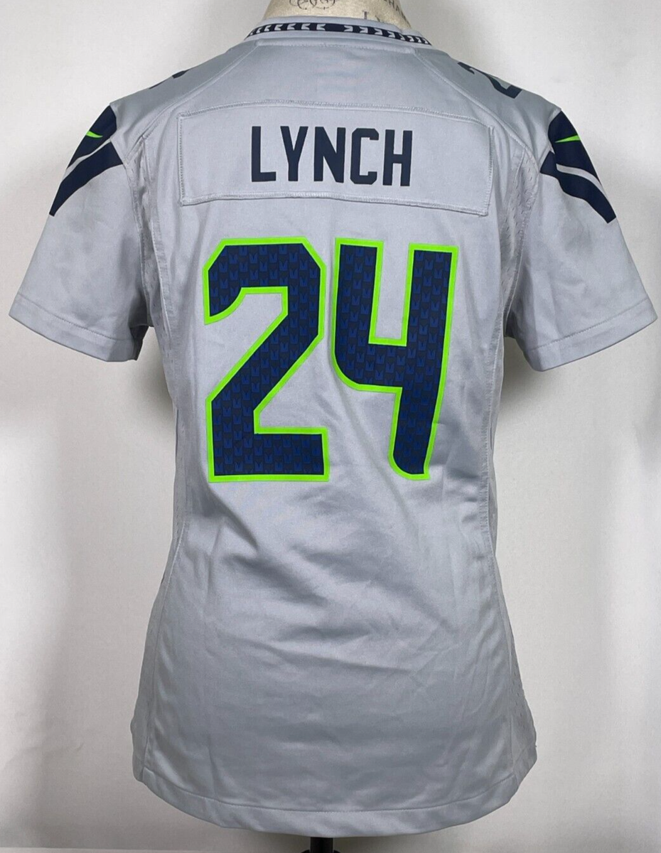 Marshawn Lynch #24 Seattle Seahawks NFL NIKE Grey Away Game Jersey