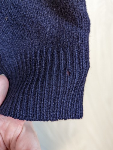 J Crew Men's 100% Lambswool Warm Winter Navy Blue Sweater Vest XL READ - Picture 5 of 8