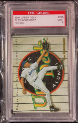 1994 Upper Deck Rookie Baseball Card Alex Rodriguez #298 Graded 9 MINT ...