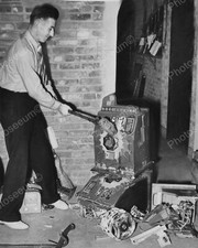 Destroying Slot Machines With Sledge Hammer 8" - 10" B&W Photo Reprint