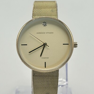 Adrienne Vittadini Diamond Collection Ladies Quarz Watch- New Battery.
