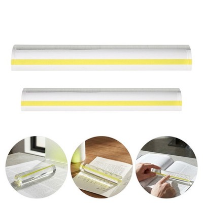 2 Pcs Transparent Magnifying Ruler Handheld Magnifier For Reading Newspapers
