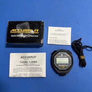 Accusplit Ambassador 740MX Turbo Memory 50 Stopwatch w/ Box & Manuals Tested