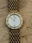 Seiko Quartz Watch Gold White Dial 7N29-6A00 Vintage Used