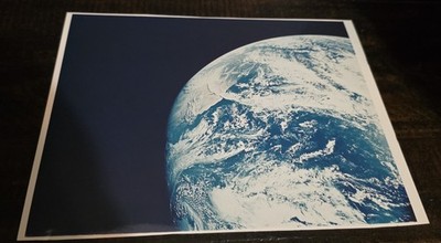 Apollo 8 Earthrise Over Moon  Kodak Paper Original 8x10 NASA Photograph 