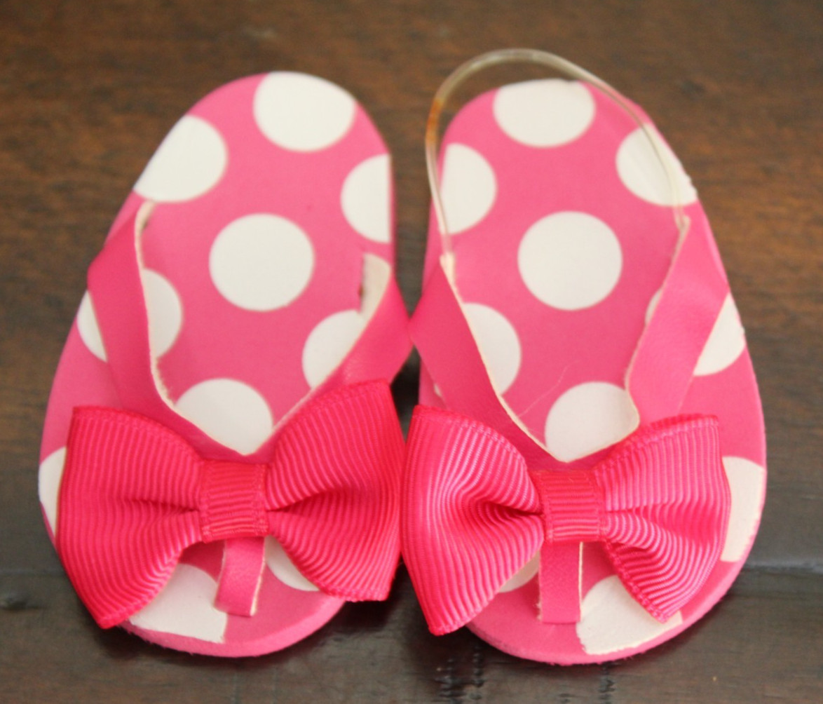 Sophia's PINK DOT FLIP FLOPS for 18" American Girl Doll Shoe