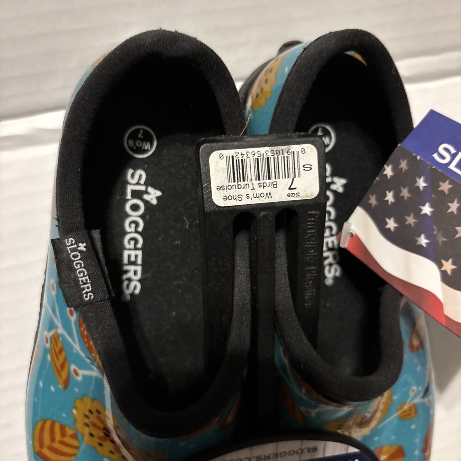 Sloggers Women's Size 7 Birds Turquoise Waterproof  Garden Shoes New