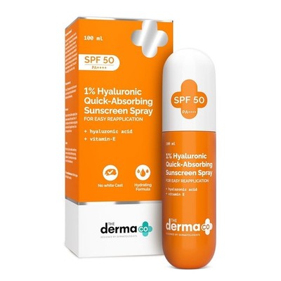 The Derma Co 1% Hyaluronic Quick-Absorbing Sunscreen Spray Hyaluronsäure 100ml