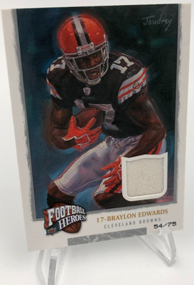 BRAYLON EDWARDS JERSEY Card 2008 Upper Deck HEROES RARE/75 BROWNS MICHIGAN