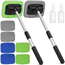 2Set Multipurpose Car Duster Microfiber Brush w/ Extendable Handle for Detailing