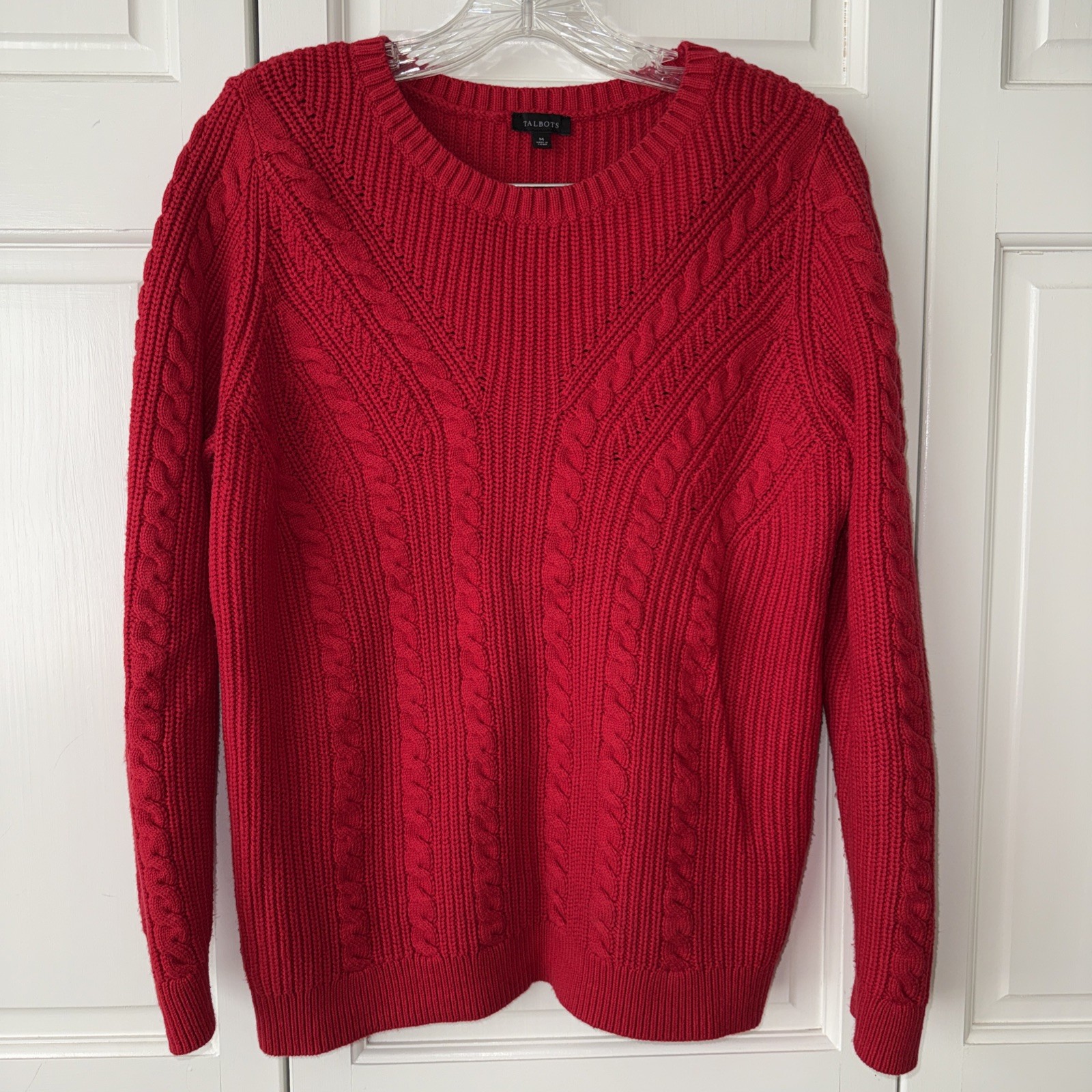 Talbots Crew Neck Pullover Cable Knit Sweater Siz… - image 1