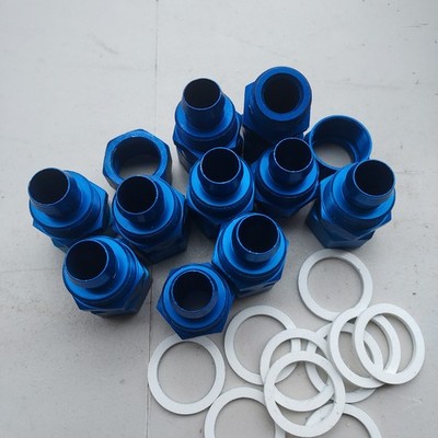 Lot of 10 Festo Blue Aluminum Hose Fittings w/ Washers   Industrial Pneumatic Fi