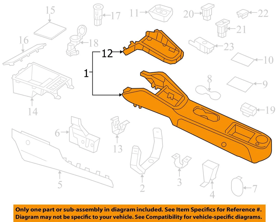 Volkswagen Jetta 2012-2017 consola central reposabrazos cubierta tapa negra YVVBR Foto 3 de 4