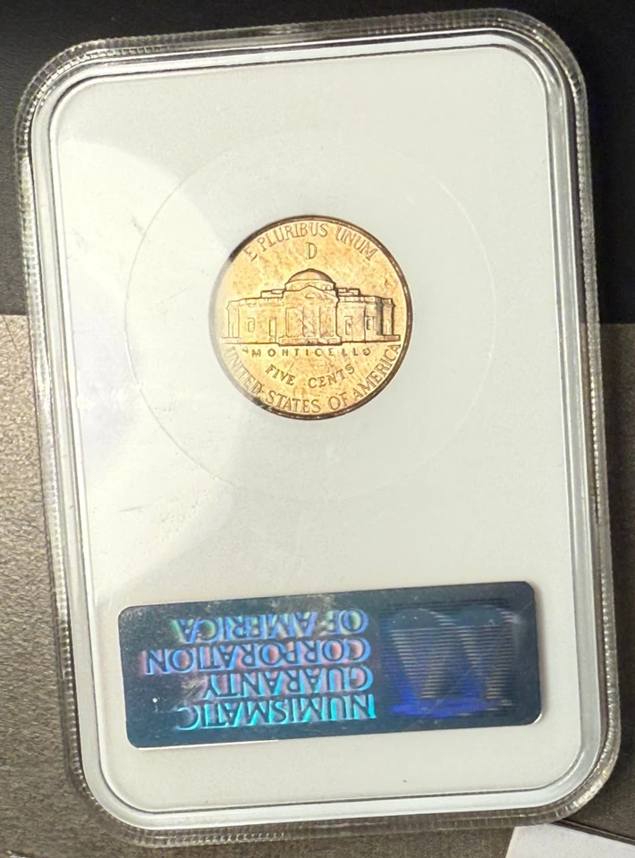 1944 D 5C Jefferson Silver War Nickel NGC MS67 Early Holder - Image 2 of 4