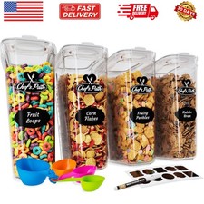Cereal Containers Storage Set Large 4L,135.2 Oz, Airtight Food Storage Contai...