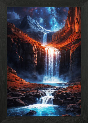 Majestätischer Wasserfall gerahmtes Wandbild Poster Leinwanddruck Bild