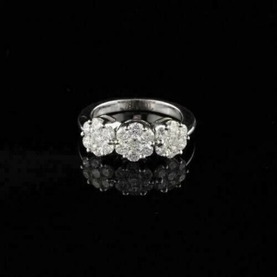 2Ct Round Cut Simulated Diamond Stunning Promise Ring In 14K White Gold Plated