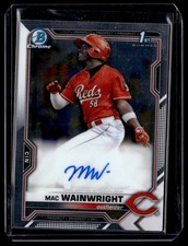 2021 Bowman Chrome Prospect Autographs Mac Wainwright Auto Cincinnati Reds