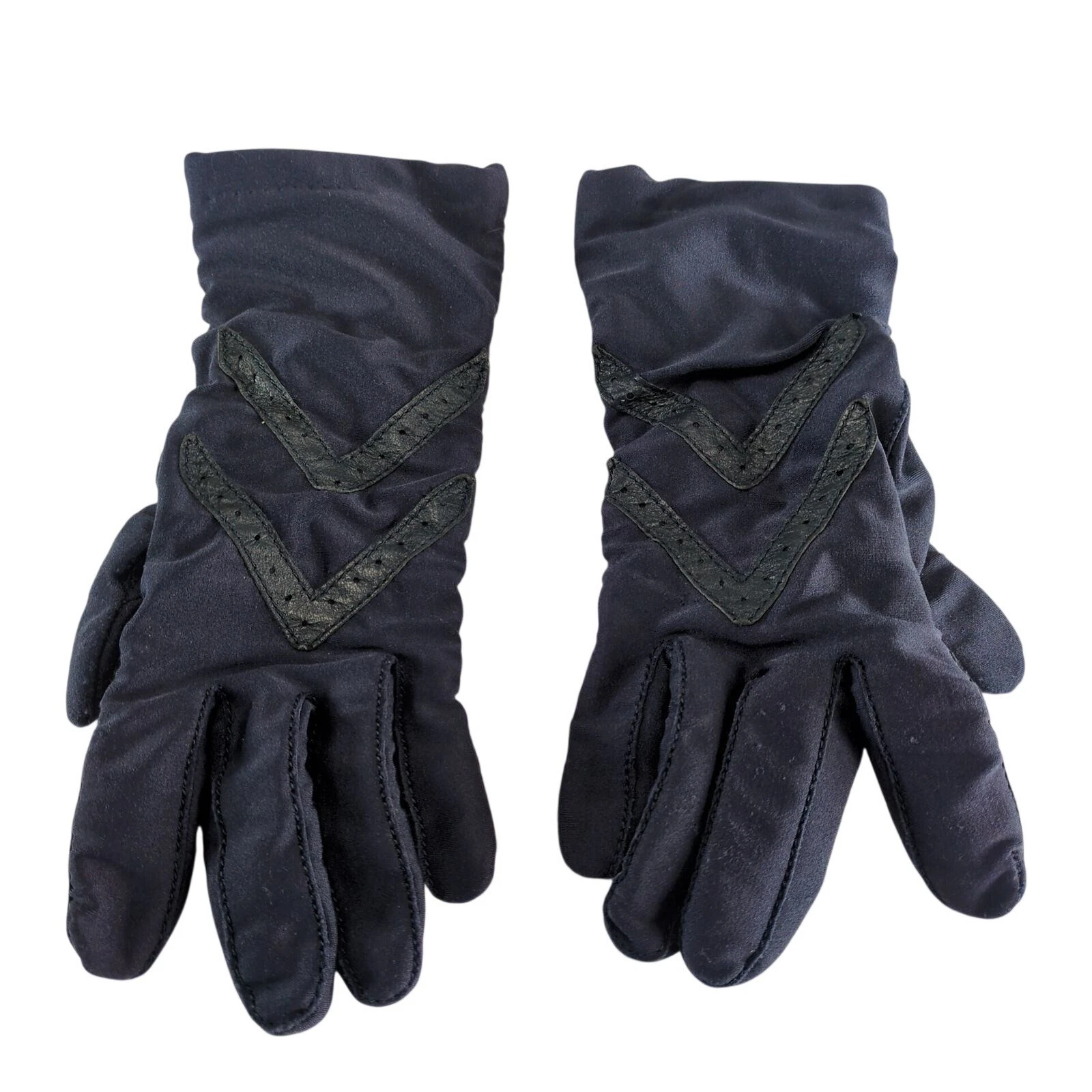 Vintage Isotoner Hands Beautiful Navy Stretch Gloves Long Cuff Leather Trim OS
Opens in a new window