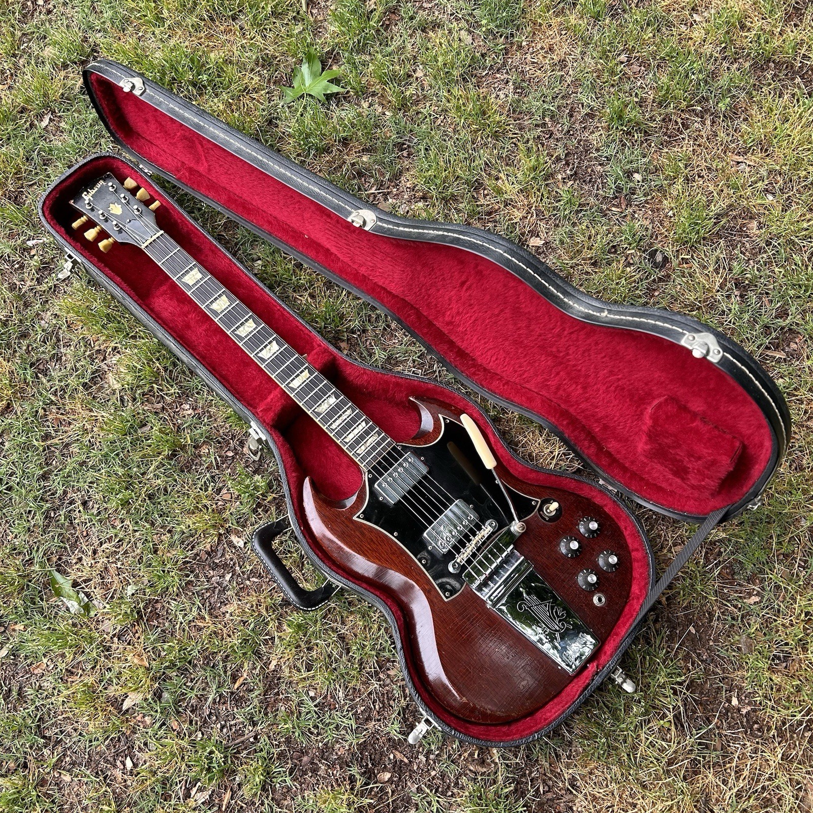 Vintage 1969 Gibson SG Standard w /  Case + Heel Repair