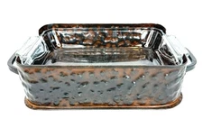 Jan Barboglio Cast Iron Steel Rectangular Chafer Chafing Serving Casserole Dish
