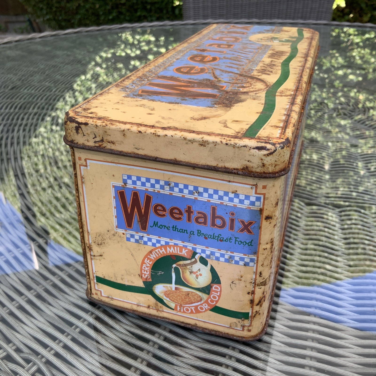 Vintage WEETABIX Golden Jubilee 1936-1986 Tin Rare Mancave cereal film prop 28cm